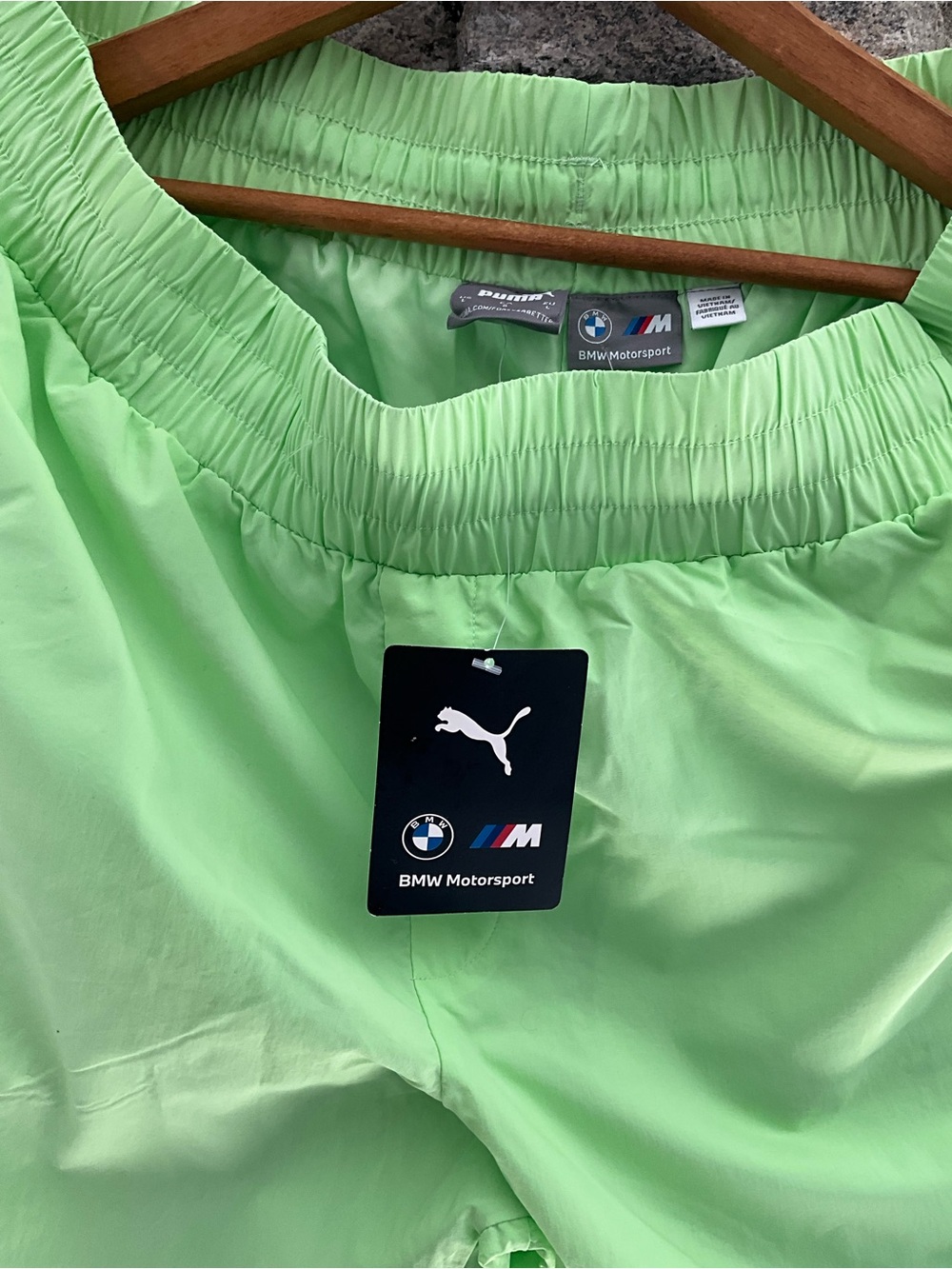 Puma BMW Motorsport Neon Lime Green Track Pants - Picture 2 of 4